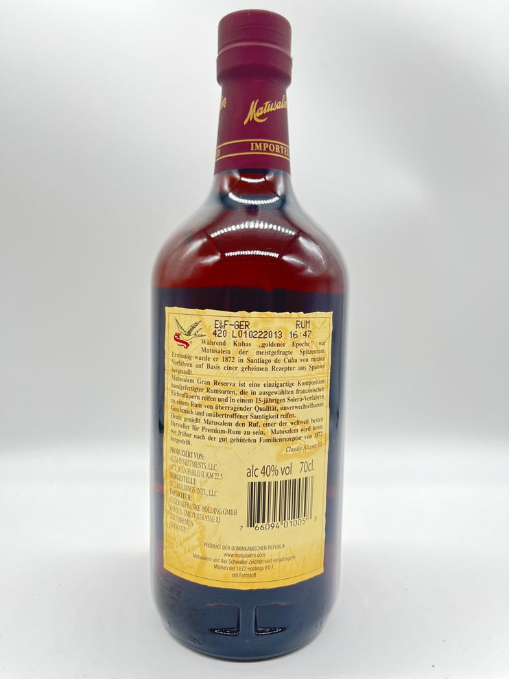 Matusalem Rum Gran Reserva 15 Jahre